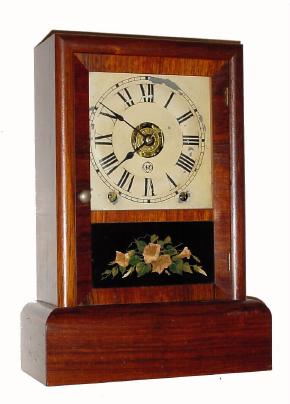 C.1884 Seth Thomas Clock Co., ÓCottageÒ, 8-day time/strike/alarm rosewood mantel clock. — Antique Clocks Price Guide