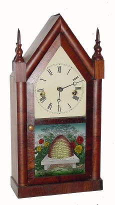 C.1880 Waterbury Clock Co., 30-hour time/strike rosewood steeple clock. — Antique Clocks Price Guide