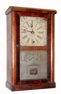 C.1845, Smith and Goodrich, Bristol, Conn, rare miniature (12.5 inches) mahogany shelf clock with unusual 8-day time only movement. — Antique Clocks Price Guide
