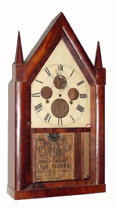 C.1850, Daniel Pratt and Sons, Reading, Mass., 8-day steeple clock case and dial /by S. B. Terry. — Antique Clocks Price Guide