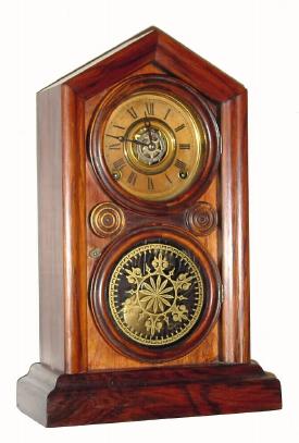 C.1880, E. Ingraham, ÒDORICÓ 8-day shelf clock, time and strike in rosewood. — Antique Clocks Price Guide