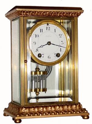 C.1910, Seth Thomas, 4-Glass crystal regulator with gilt spelter top and bottom, sheet brass on the very top. — Antique Clocks Price Guide