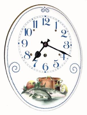 C.1920 German, 8-day wall porcelain timepiece for the kitchen.. — Antique Clocks Price Guide