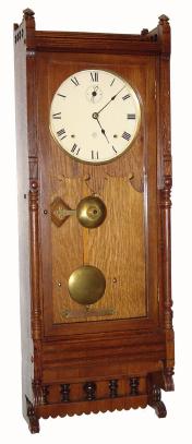 C.1902 Seth Thomas Clock Co., ÒQueen AnneÓ, 8-day oak time and strike wall clock (stained dark walnut). — Antique Clocks Price Guide