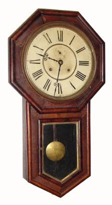 C.1900 Anglo-American, 8-day time/strike Octagon long drop, probably by British United Clock Co. — Antique Clocks Price Guide
