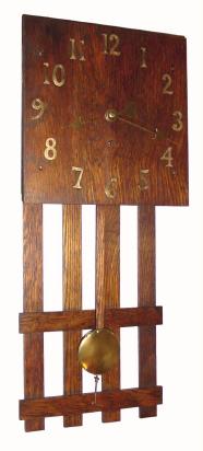 C.1920, New Haven, ÓModel 2849Ò, Mission Oak wall clock in clean condition with rear label. — Antique Clocks Price Guide