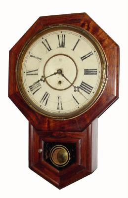 C.1891 Waterbury Clock Co., ÓDrop Octagon, 12 InchÒ, 8-day wall timepiece. — Antique Clocks Price Guide