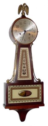 C.1958 Seth Thomas Clock Co., (General Time Corp.), ÓBrookfieldÒ, 8-day time/strike banjo clock. — Antique Clocks Price Guide