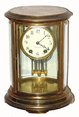 C.1909 Seth Thomas Clock Co., ÒOrchid No. 6Ó, 8-day time/strike ÒOVALÓ crystal regulator. — Antique Clocks Price Guide