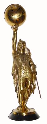 C.1890, French, for ÒHoward and Co., New YorkÓ,, the NY retail arm of E. Howard, Egyptian Pharaoh, holding globe containing clock in right hand. — Antique Clocks Price Guide