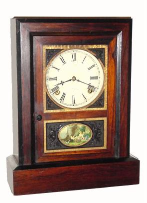 C.1870, Jerome and Co. with EstelleÕs Patent Program alarm applied to the rear. — Antique Clocks Price Guide