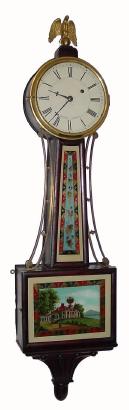 C.1912 Herschede Hall Clock Co., Cincinnati, Ohio, 8-day weight mahogany banjo timepiece. — Antique Clocks Price Guide