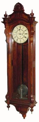 C.1890, Seth Thomas, ÓRegulator No. 16Ò in walnut, one weight Railway timepiece with center seconds and damascene bob. — Antique Clocks Price Guide
