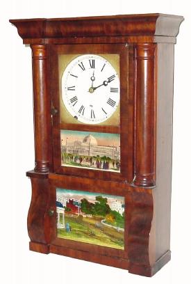 C.1852, E. O. Goodwin, Miniature Empire shelf clock, mahogany, 8-day. — Antique Clocks Price Guide
