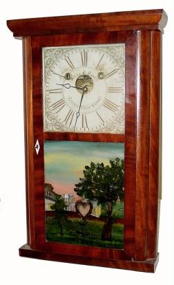 C.1842, Silas B. Terry, TerryÕs Ville, Conn., 2-weight shelf clock, mahogany veneer. — Antique Clocks Price Guide