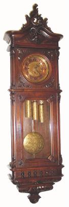C.1885, German, Gustav Becker, 2nd Baroque, 3-Wt Grand Sonnerie, with original matched dial center, weights and pendulum /etched pattern. — Antique Clocks Price Guide