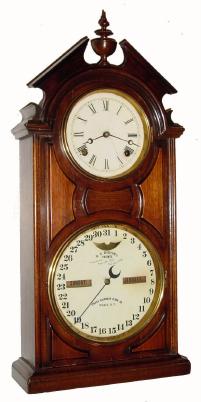 C.1875, Ithaca Calendar Clock Co., ÒSingle Finial Library, Ó or model ÒNo. 8, Shelf LibraryÓ. — Antique Clocks Price Guide