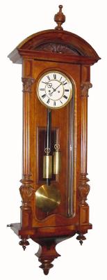 C.1875, Austrian, 2-Weight ÓVienna RegulatorÒ, in a walnut case with original top. — Antique Clocks Price Guide