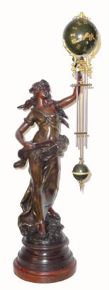 C.1890, French, Bronzed Spelter Swinging mystery timepiece, ÓBrise dÕAutomne. — Antique Clocks Price Guide