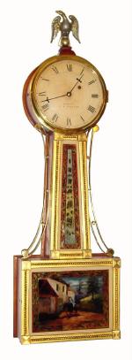 C.1955, P. R. Johnson, 8-day patent or banjo timepiece. — Antique Clocks Price Guide