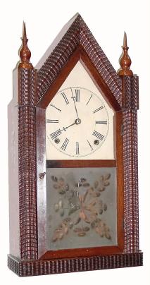 C.1845, Forestville Mfg, J.C. Brown, ripple steeple clock, signed 8-day time and strike movement. — Antique Clocks Price Guide