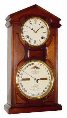 C.1878, Ithaca ÓNo. 7, Shelf CottageÒ, walnut, perpetual double dial. — Antique Clocks Price Guide