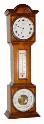 C.1900, Swiss, Mini Tall Case Clock and Barometer. — Antique Clocks Price Guide