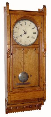 C.1902 Seth Thomas Clock Co., ÒQueen AnneÓ, 8-day oak wall timepiece. — Antique Clocks Price Guide