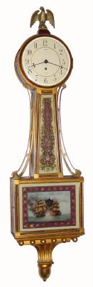 C.1930, Waltham Watch Co., 8-day lever movement banjo or patent timepiece (full size). — Antique Clocks Price Guide