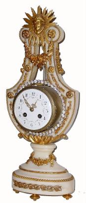 C.1900, French, Samuel Marti, ÒLyre ClockÓ with swinging brilliants. — Antique Clocks Price Guide