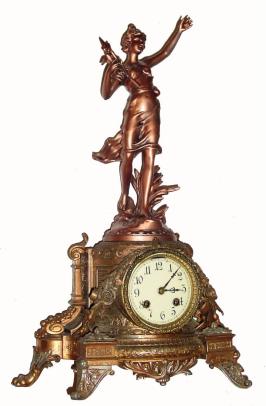 C.1904, Ansonia Clock Co., ÒOlympia and #1173Ó figural clock, 8-day time and strike. — Antique Clocks Price Guide