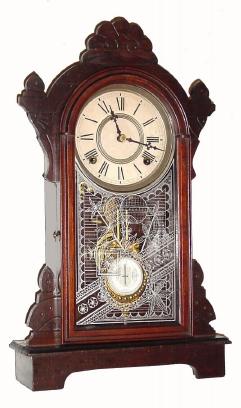 C.1881, F. Kroeber, New York, Walnut shelf clock, unknown model, 8-day. — Antique Clocks Price Guide