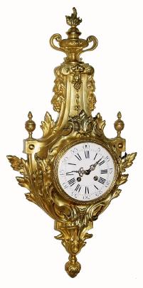 C.1890, French, Vincenti, Brass cased cartel clock, 8-day, bell strike. — Antique Clocks Price Guide