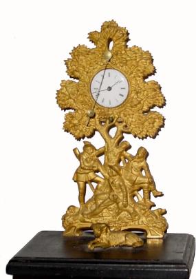 C.1810, Austrian Zappler, on a C.1910 wooden base with cast/ gilt dog. — Antique Clocks Price Guide
