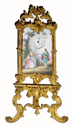 C.1900, Swiss, Easel Novelty for ladies desk. — Antique Clocks Price Guide