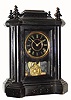C.1886 E. Ingraham Co., ÓDominoÒ, 8-day time/strike black enameled mantel clock. 