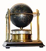C.1979, English, Royal Geographic Society, annular dial clock with integral globe (globe does not rotate with clock dial, however can be moved manually to calculate the time difference.) 