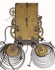 Calendar Movement only, C.1868-70, Atkins 30 Day fusee movement with solid plates and cast iron attachment for fusees. 
