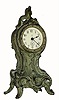 C.1895, Jennings Brothers Mfg Co., Chicago, ladies boudoir clock, patinated white metal with 30 hour timepiece movement with porcelain dial. 