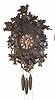 C.1900, German, large cuckoo and quail clock, 3-weight, quarter strike with excellent bird carvings. 