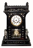 C.1880, F. Kroeber ÒHartfordÓ, ebonized hard wood mantel clock with Jacot pendulum (a Kroeber option). 