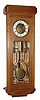 C.1910. German, Gustav Becker, 3-Weight, grand sonnerie quarter striking (on straight rods) wall clock in an oak art Deco case. 