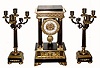 C.1890, French, Bronze Empire Mantel Clock Set, nicely restored. 
