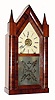 C.1850 Brewster and Ingrahams, 8-day time/strike/alarm mahogany and rosewood steeple clock. 