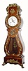 C.1890, French, Mini Tall Case, mahogany with floral ormolu, 8-day time and bell strike. 