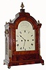 C.1820, English, Moncas Ó(J)Ò, Liverpool, 2-fusee bracket clock, mahogany case with brass inlaid stop fluted pilasters, gilt brass lion head ring pulls and gothic style pierced brass sound frets, brass ball feet and pineapple finials. 
