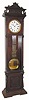 C.1905, Waterbury Clock Co., "Regulator No. 69", in mahogany, with Graham dead beat escapement, wide rod lyre pendulum and music scroll hands. 