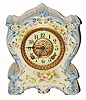 C.1898 William L. Gilbert Clock Co., ÓNo. 413Ò, 8-day time/strike porcelain mantel clock. 