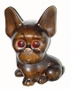 C.1930, German, Oswald Uhrenfabrik, Rotating eye clock, carved wooden dog. 