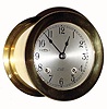 C.1977 Chelsea Clock Co., 8-day Ships Bell clock, 4Ò dial, with screw bezel. 
